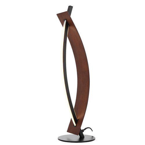 NORSE TABLE LAMP 8wLED D140 H:500 720Lm INLINE SWTCH 3000K BLACK / WALNUT