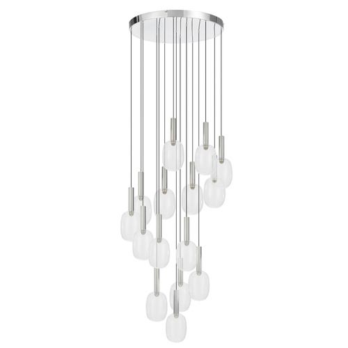 OBRIS 15LT PENDANT 45wLED 3000K cab.3M D690 H330 3150Lm NON-DIM CHROME/ CLEAR