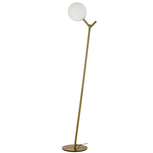 OHH FLOOR LAMP 25wE27max D:200 H:1510 BASE PLATE:280 Foot Switch A.GOLD/OPAL MATT