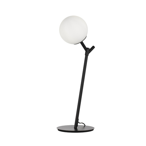 OHH TABLE LAMP 25wE27max D:150 H:570 BASE PLATE:200 Inline Switch BLACK/OPAL MATT