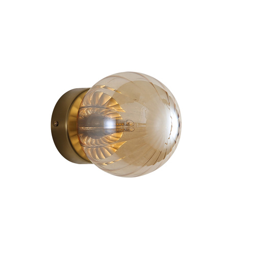 JUNI WALL LIGHT SATIN BRASS + AMBER
