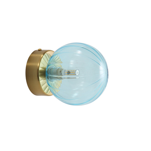JUNI WALL LIGHT SATIN BRASS + BLUE
