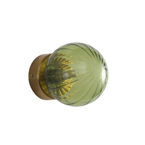 JUNI WALL LIGHT SATIN BRASS + GREEN