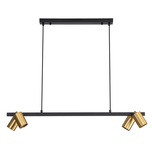 BRIDGE 4 LIGHT GU10 PENDANT BLACK/SATIN BRASS