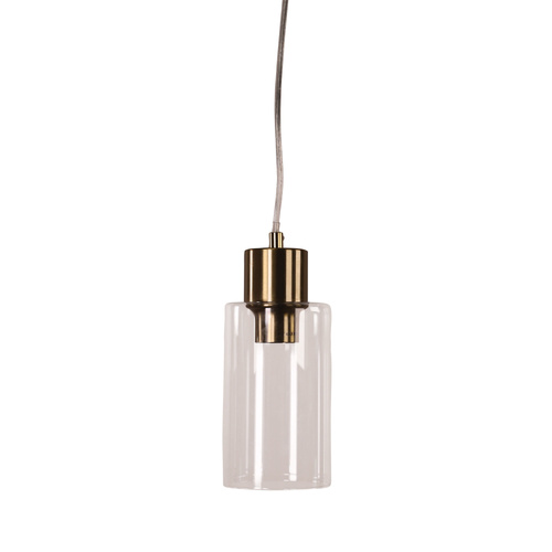 LISA SINGLE PENDANT SATIN BRASS/CLEAR