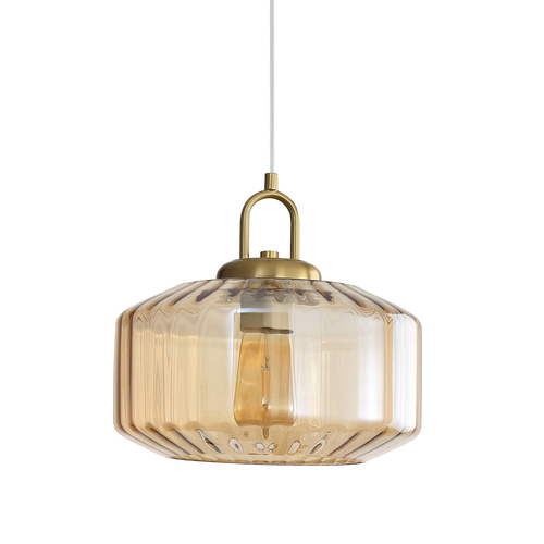 CLARISE PENDANT SATIN BRASS / AMBER