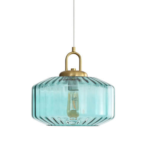 CLARISE PENDANT SATIN BRASS / BLUE