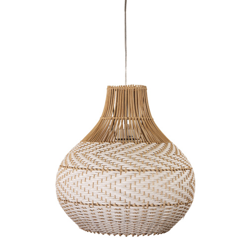PALU 45 RATTAN & WHITE SHADE E27