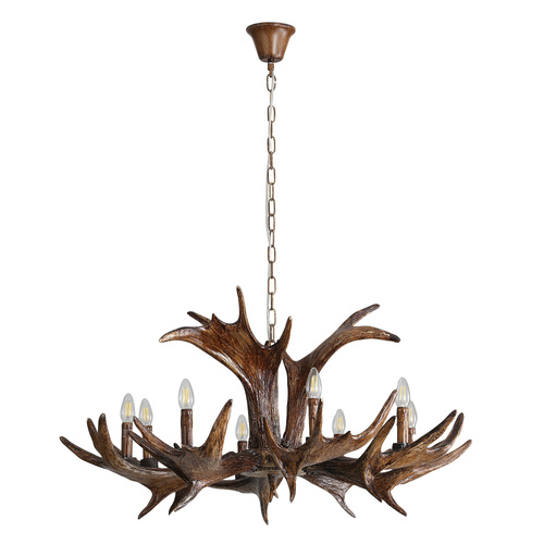 RAMURE 8 LIGHT DEER ANTLER PENDANT