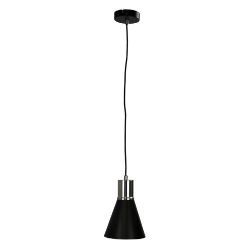 COMO SINGLE BRUSHED CHR & BLACK PENDANT