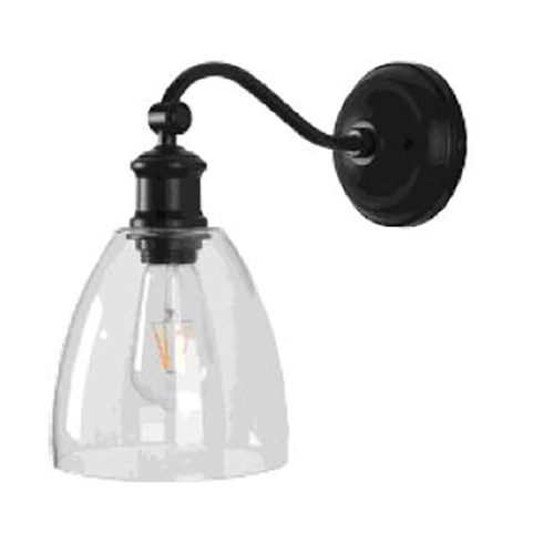 WARWICK WALL LIGHT BLACK / CLEAR