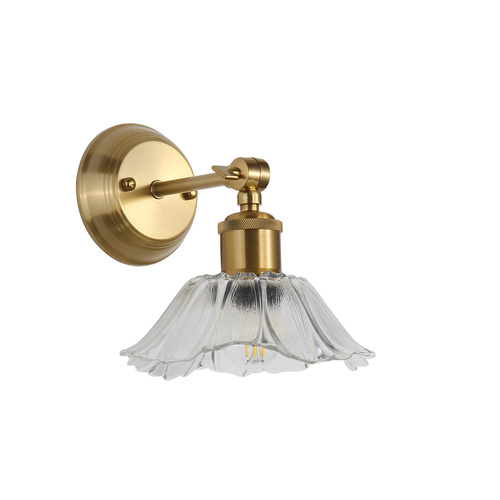 FLEUR WALL LIGHT SAT BRASS / CLEAR