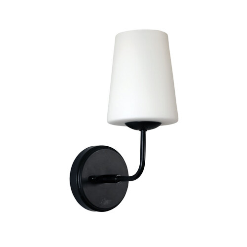 HOPLEY WALL LIGHT BLACK WITH OPAL MATT GLASS