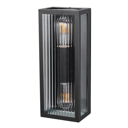 CHICAGO TWIN OUTDOOR WALL LIGHT BLACK