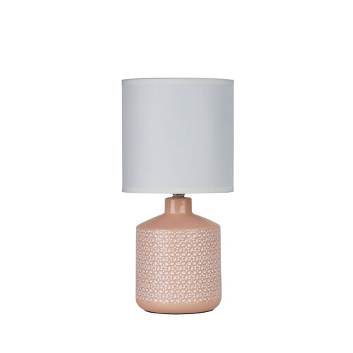 CELIA TABLE LAMP PINK w/ WHITE SHADE