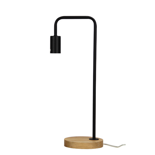 LANE TABLE LAMP BASE TIMBER w/ BLACK ARM
