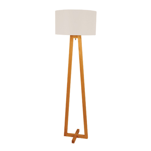 EDRA FLOOR LAMP TIMBER w/ WHITE COTTON SHADE