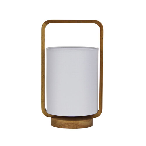 LUCIA TABLE LAMP WOOD / WHITE SHADE