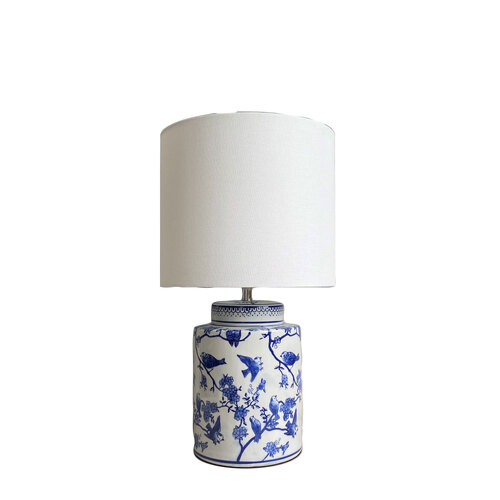 AVA CHINESE CERAMIC BLUE & WHITE TABLE LAMP