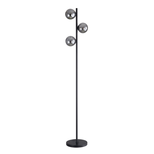 VALCROSS 3LT FLOOR LAMP BLACK/SMOKE
