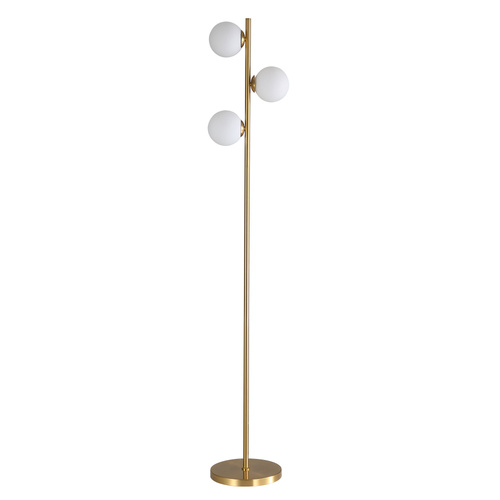 VALCROSS 3LT FLOOR LAMP SATIN BRASS/OPAL