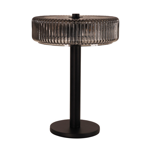 GORDON TABLE LAMP BLACK / SMOKE RIBBED
