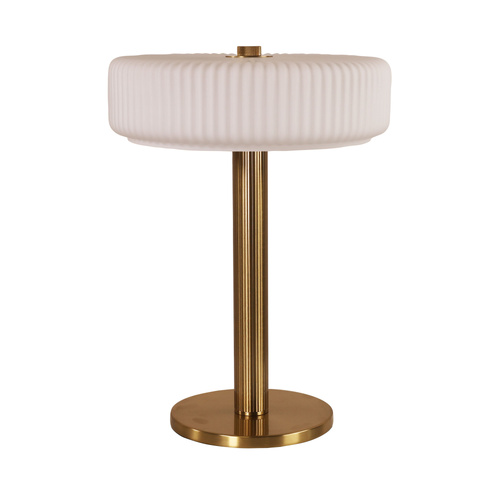 GORDON TABLE LAMP SATIN BRASS / OPAL MATT RIBBED