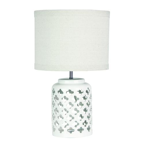 CASBAH WHITE CERAMIC COMPLETE TABLE LAMP