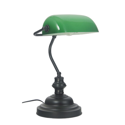BANKERS LAMP TOUCH BLACK / GREEN ON-OFF