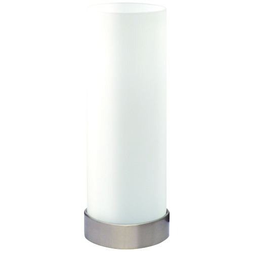PEPE ROUND TOUCH LAMP OPAL MATT / BRUSHED CHR ON-OFF