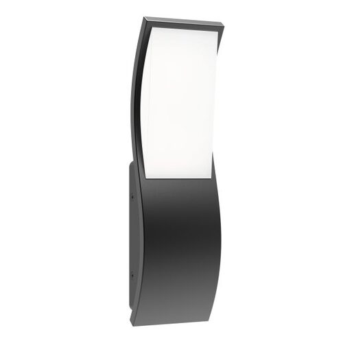 WALL S/M 7W Wavy Rect Dark Grey 3K IP65 509 Lm