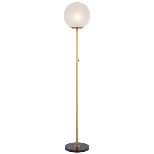 OLIANA FLOOR LAMP 25wE27max D:300 H:1650 BUTTON SWITCH BLCK MARBLE/ANT GOLD/ALABASTRO