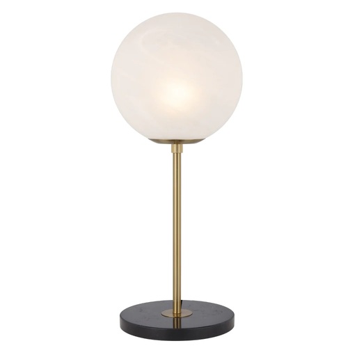 OLIANA 20 TABLE LAMP 25wE27max D:200 H:450 Inline Switch BLCK MARBLE/ANT GOLD/ALABASTRO