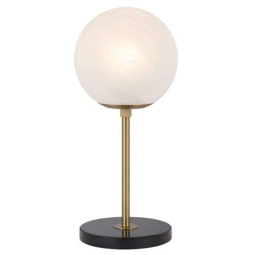 OLIANA 25 TABLE LAMP 25wE27max D:250 H:600 Inline Switch BLCK MARBLE/ANT GOLD/ALABASTRO