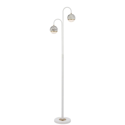 ONETA 2 LIGHTS FLOOR LAMP 2x6wG9 L:315 W:23 H:1550 WHITE MATT/WHITE MARBLE LOOK
