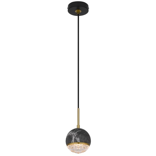 ONETA 1 PENDANT 6wG9max not incl  D110 cab:2m BLACK MARBLE LOOK / CLEAR