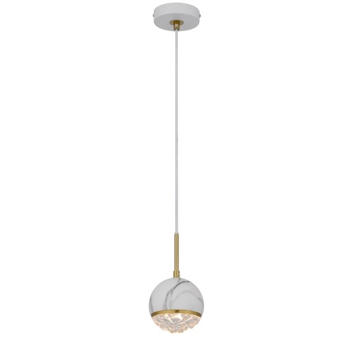 ONETA 1 PENDANT 6wG9max not incl D110 cab:2m WHITE MARBLE LOOK / CLEAR