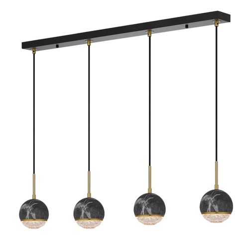ONETA 4 PENDANT 4*6wG9max not incl D110 cab:2m BLACK MARBLE LOOK / CLEAR
