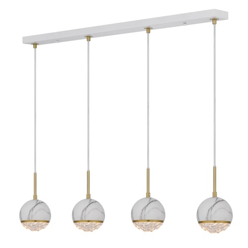 ONETA 4 PENDANT 4*6wG9max not incl D110 cab:2m WHITE MARBLE LOOK / CLEAR