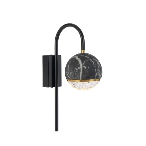 ONETA ARM WALL LAMP 6wG9max not inc Lxx H325 Pxx BLCK / BLCK MARBLE LOOK/ CLEAR
