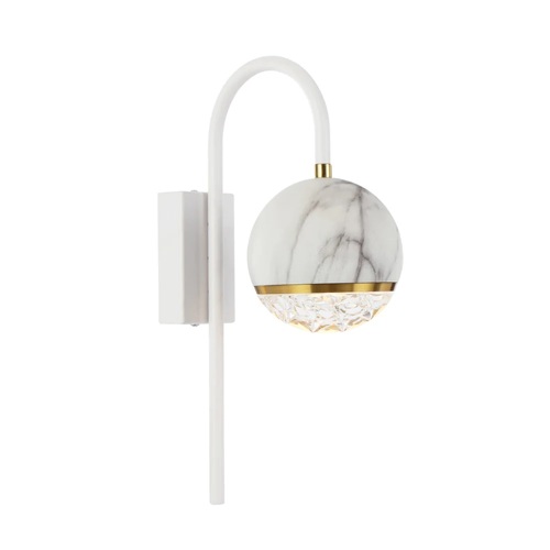 ONETA ARM WALL LAMP 6wG9max not inc Lxx H325 Pxx WHTE /WHITE MARBLE LOOK/ CLEAR