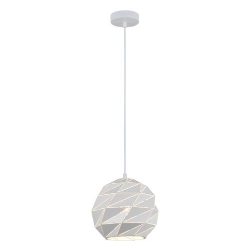 PENDANT ES 60W Matte White Dome Sml Iron OD220mm x H3215mm