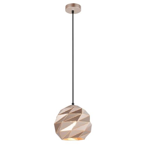 PENDANT ES 60W Rose Gold Dome Sml Iron OD220mm x H3215mm