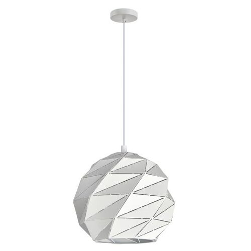 PENDANT ES 60W Matte White Dome Lrg Iron OD320mm x H3215mm