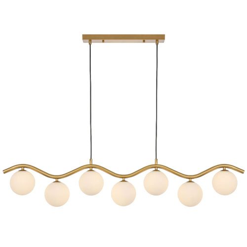 ORTON 7LT PENDANT 7x6wG9max KIT L1150 W120 H200 CAB2m ANT GOLD/ OPAL MATT