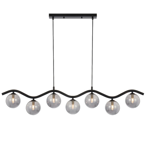 ORTON 7LT PENDANT 7x6wG9max KIT L1150 W120 H200 CAB2m BLACK / SMOKE