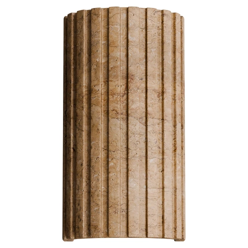Orville Ribbed Natural Travertine 220mm Wall LED Light 5W 3000K Non Dimmable - IP20