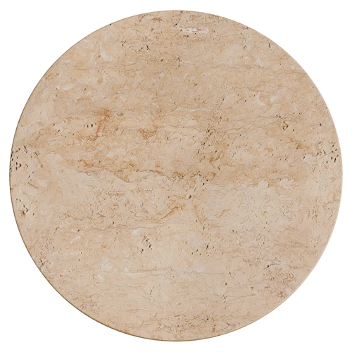 Orville Natural Travertine Round 250mm LED Wall Light 6W Tri Colour Non Dimmable Brass - IP20