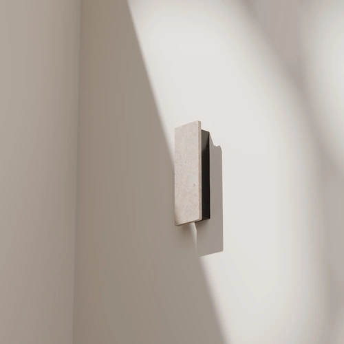 Orville Backlit Travertine 300mm Wall Light 7W LED Tri color Non Dimmable IP65