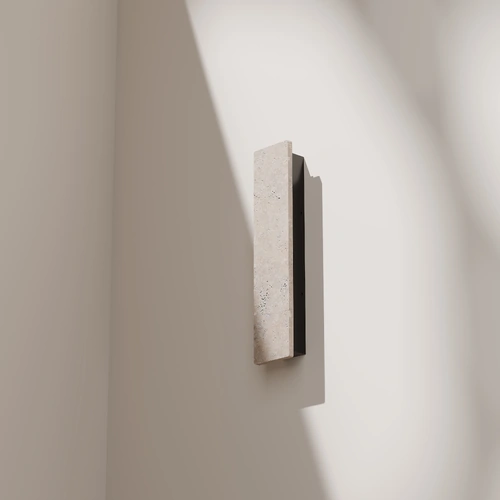 Orville Backlit Travertine 450mm Wall Light 12W LED Tri color Non Dimmable IP65